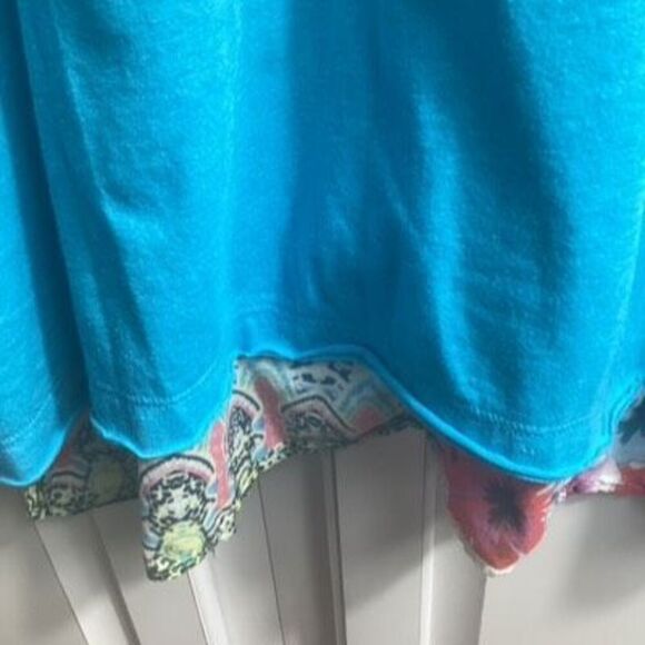 Soft Surroundings Patch Work Top Sz L 3/4 Sleeve Floral - Picture 4 of 6